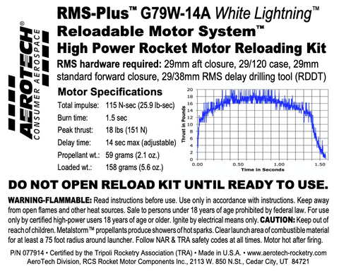 AeroTech G79W-14A RMS-29/120 Reload Kit (1 Pack) - 077914