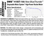 AeroTech H195NT-14A 29mm x 203mm Single Use DMS 1-Motor Kit - 081914
